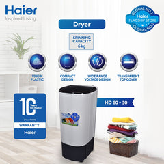 Haier HWS 60-50 6kg Single Tub Spinner 10 Years Brand Warranty - Onestopmall.pk