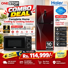 Haier 2-Piece Combo Deal – HRF-438IFRA Refrigerator & HMW-20MXP3 Microwave Oven