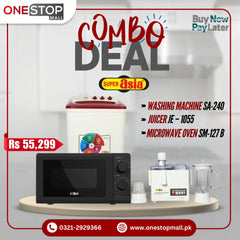 Combo Deal Discount Offer (Super Asia juicer JE – 1055) (Super Asia SA-240 SHOWER WASH CRYSTAL) (Super Asia Microwave Oven SM-127 B) - Onestopmall.pk
