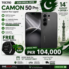 TECNO Camon 50 Pro 8GB RAM 256GB ROM – Free Smart Watch Azadi Special Offer