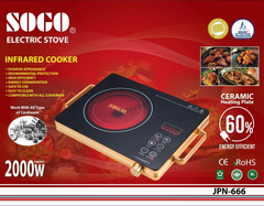 Sogo Electric Stove Infrared Cooker JPN-666 Ceramic Heating Plate - With Touch Panel Display - Onestopmall.pk