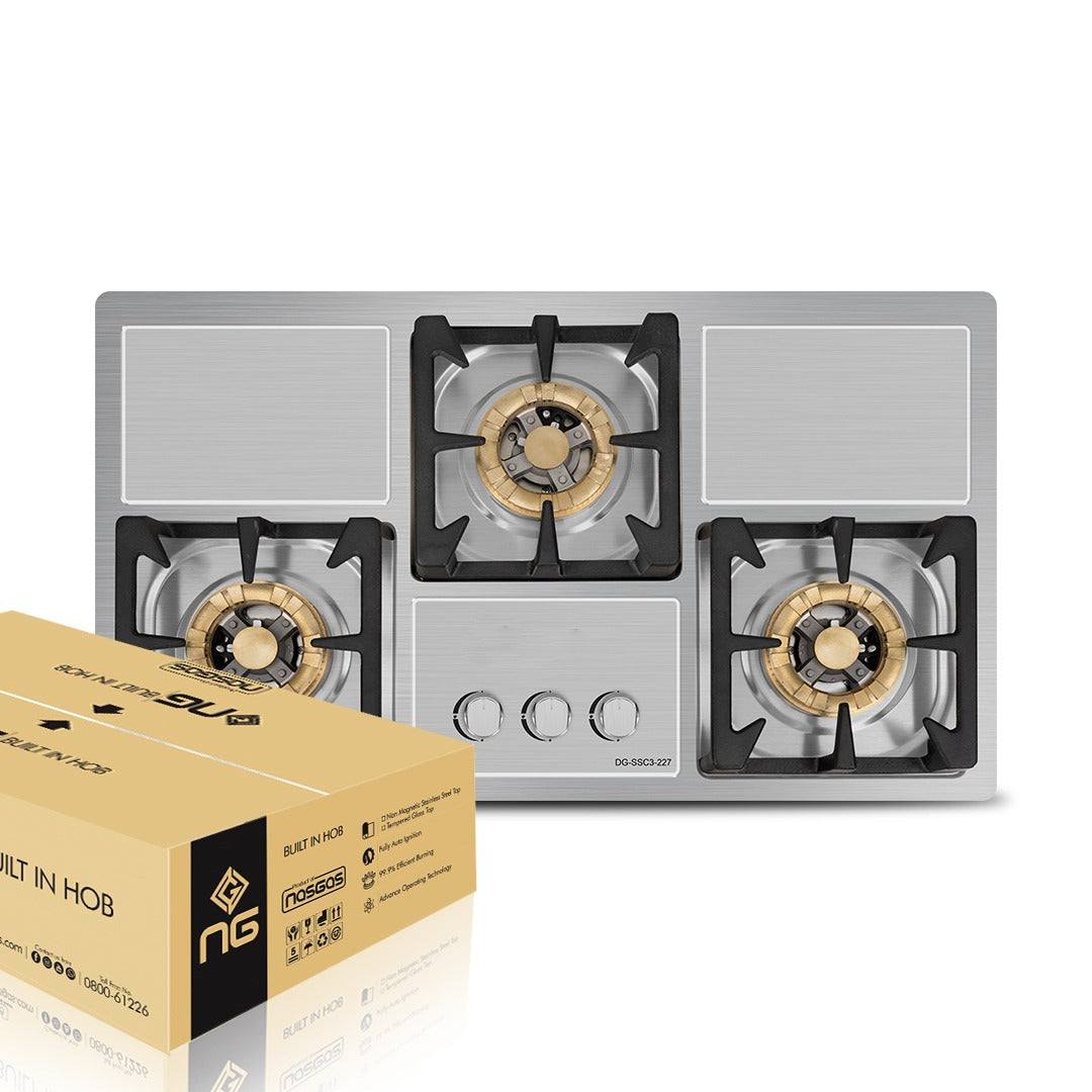 Nasgas Built In Hobs DG-227 S (Steel Top) Heavy gauge steel top 1 Year Brand Warranty