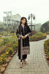 03 Piece Stitched Embroidered with Dyed Embroidered Chiffon Dupatta