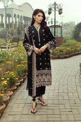 03 Piece Stitched Embroidered with Dyed Embroidered Chiffon Dupatta