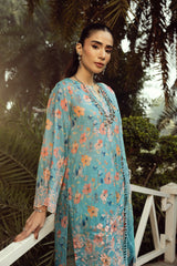 03 Piece Stitched Printed Embroidered With Printed Chiffon Dupatta