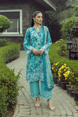03 Piece Stitched Printed Embroidered With Printed Chiffon Dupatta