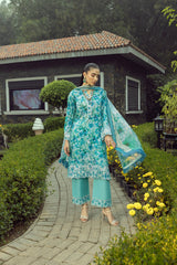 03 Piece Stitched Printed Embroidered With Printed Chiffon Dupatta