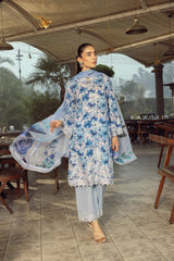 03 Piece Stitched Printed Embroidered With Printed Chiffon Dupatta