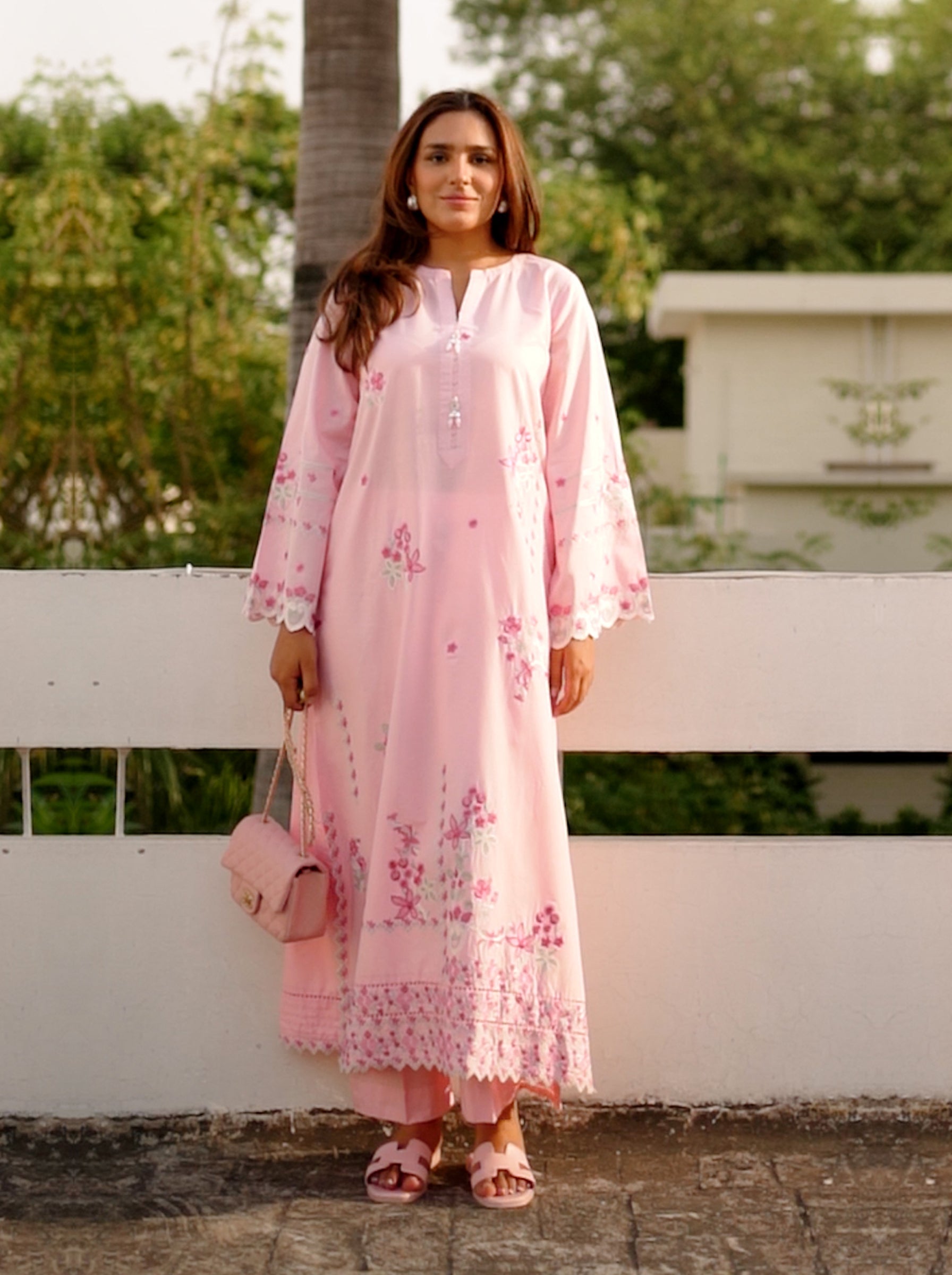 02 Piece Unstitched Embroidered Shirt with Trouser - Lakhany