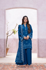 03 Piece Stitched Printed Embroidered Cashmi Wool