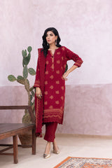 03 Piece Stitched Printed Embroidered Cashmi Wool