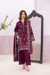 03 Piece Stitched Printed Embroidered Cashmi Wool