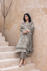 03 Piece Stitched Printed Embroidered Cashmi Wool