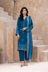 03 Piece Stitched Printed Embroidered Cashmi Wool
