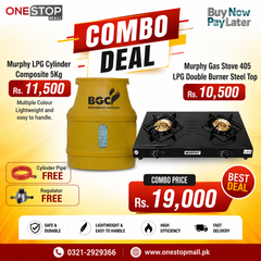 Murphy LPG Combo Deal – 5KG Composite Gas Cylinder + Double Burner Gas Stove + FREE Regulator & Gas Pipe