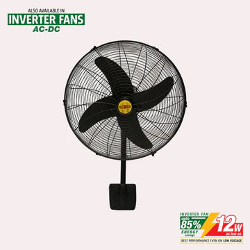 Super Asia AC DC Bracket Fan 24 Mega Long Lasting Motor Energy Efficie ...