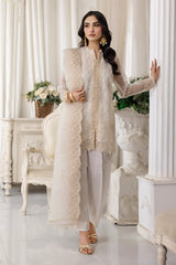 03 Piece Ready to wear Embroidered Organza