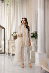 03 Piece Ready to wear Embroidered Organza