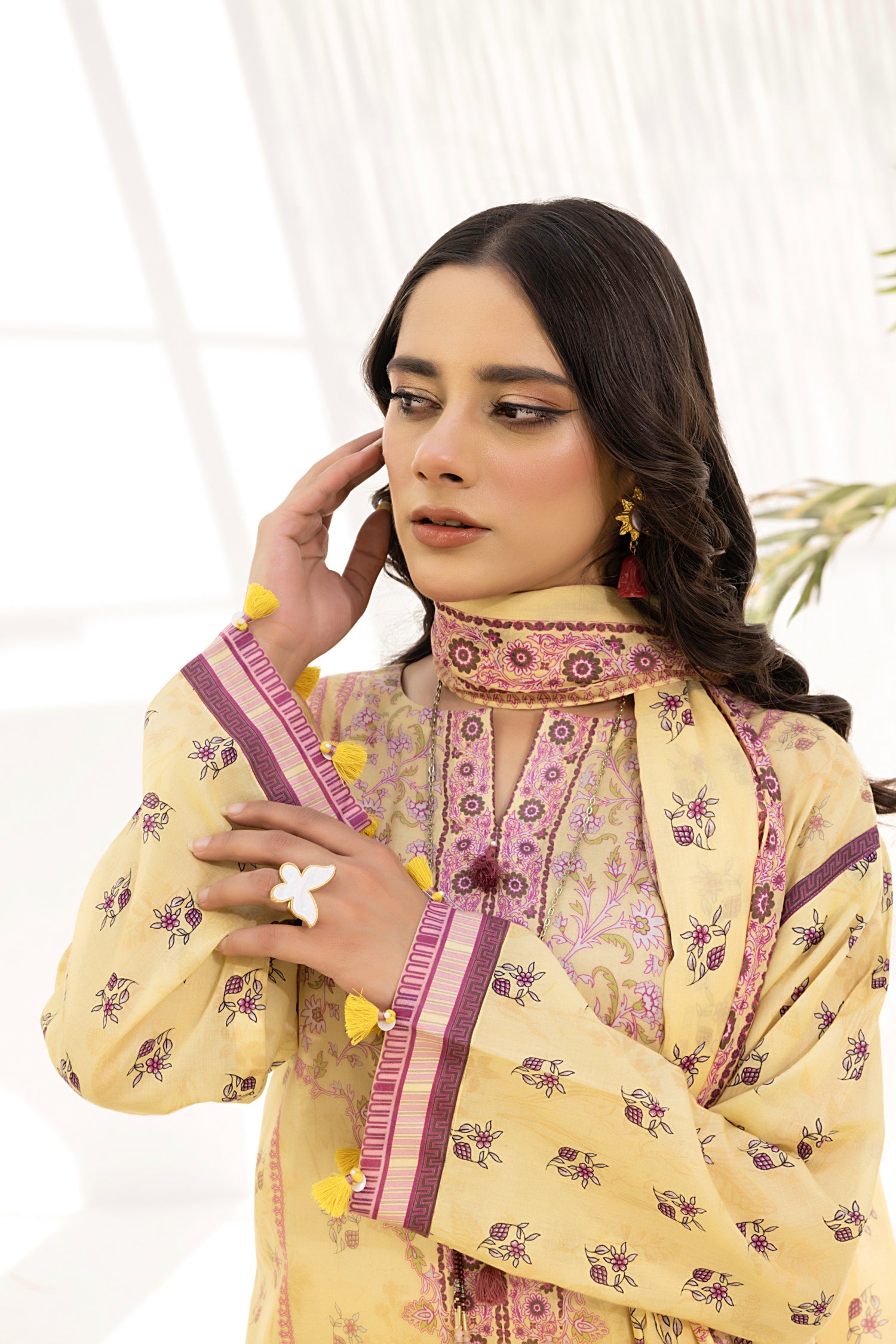 02 Piece Unstitched Printed Shirt & Dupatta - View 4 - Lakhany