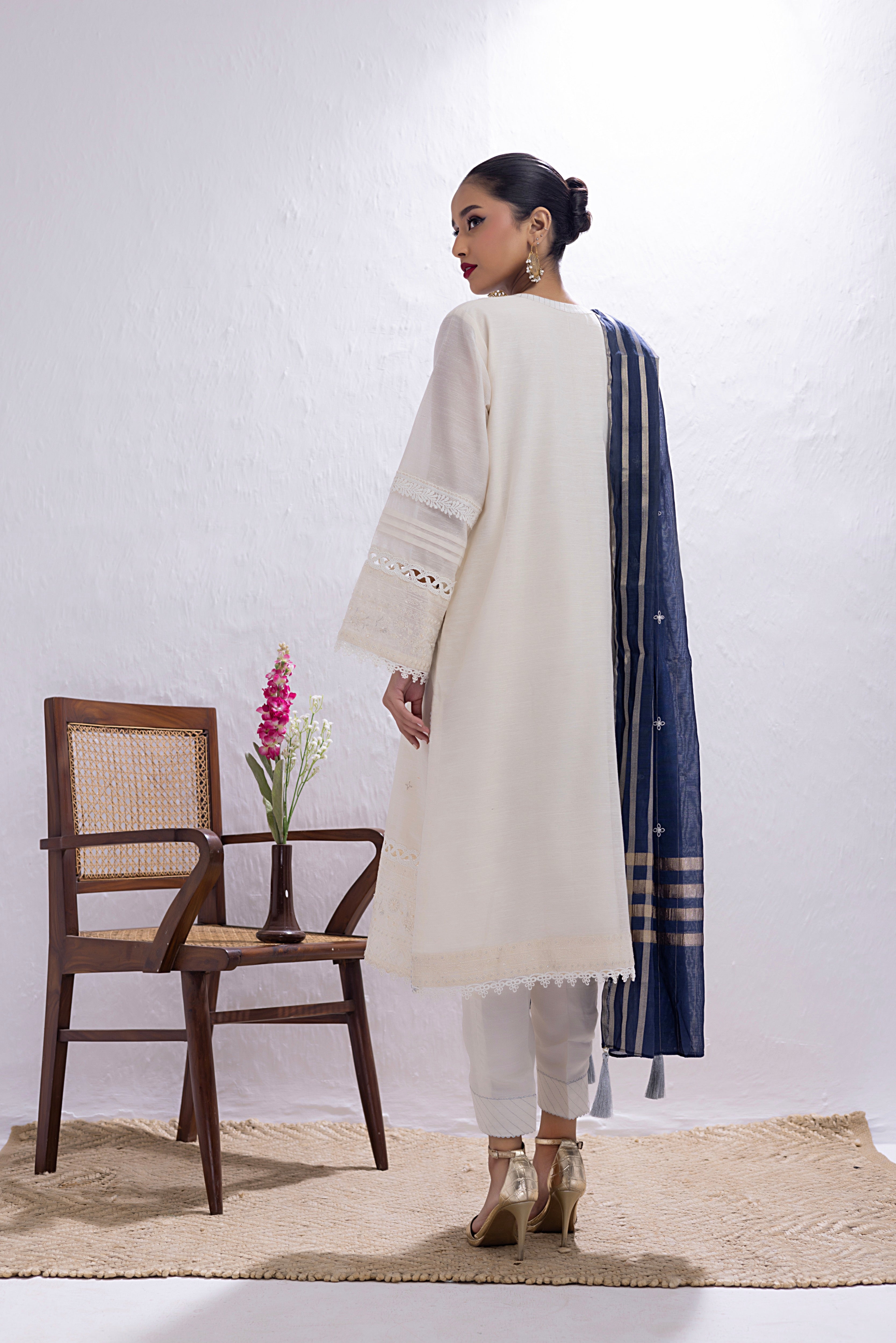 03 Piece Ready to wear  Embroidered Luxury Pret