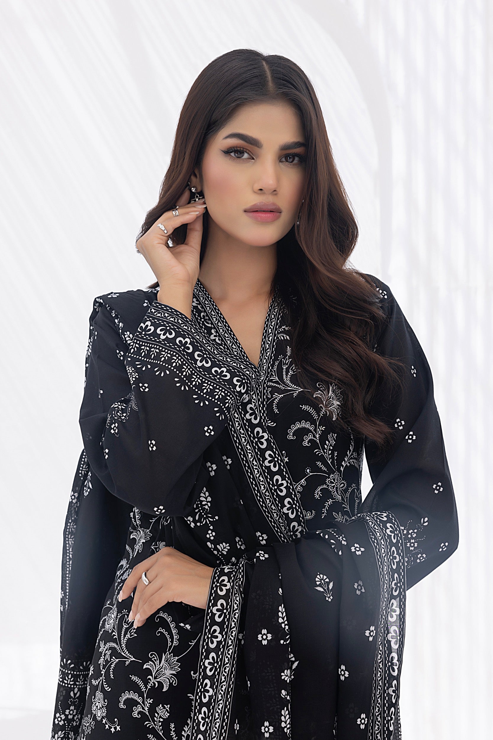 03 Piece Stitched Printed Lawn