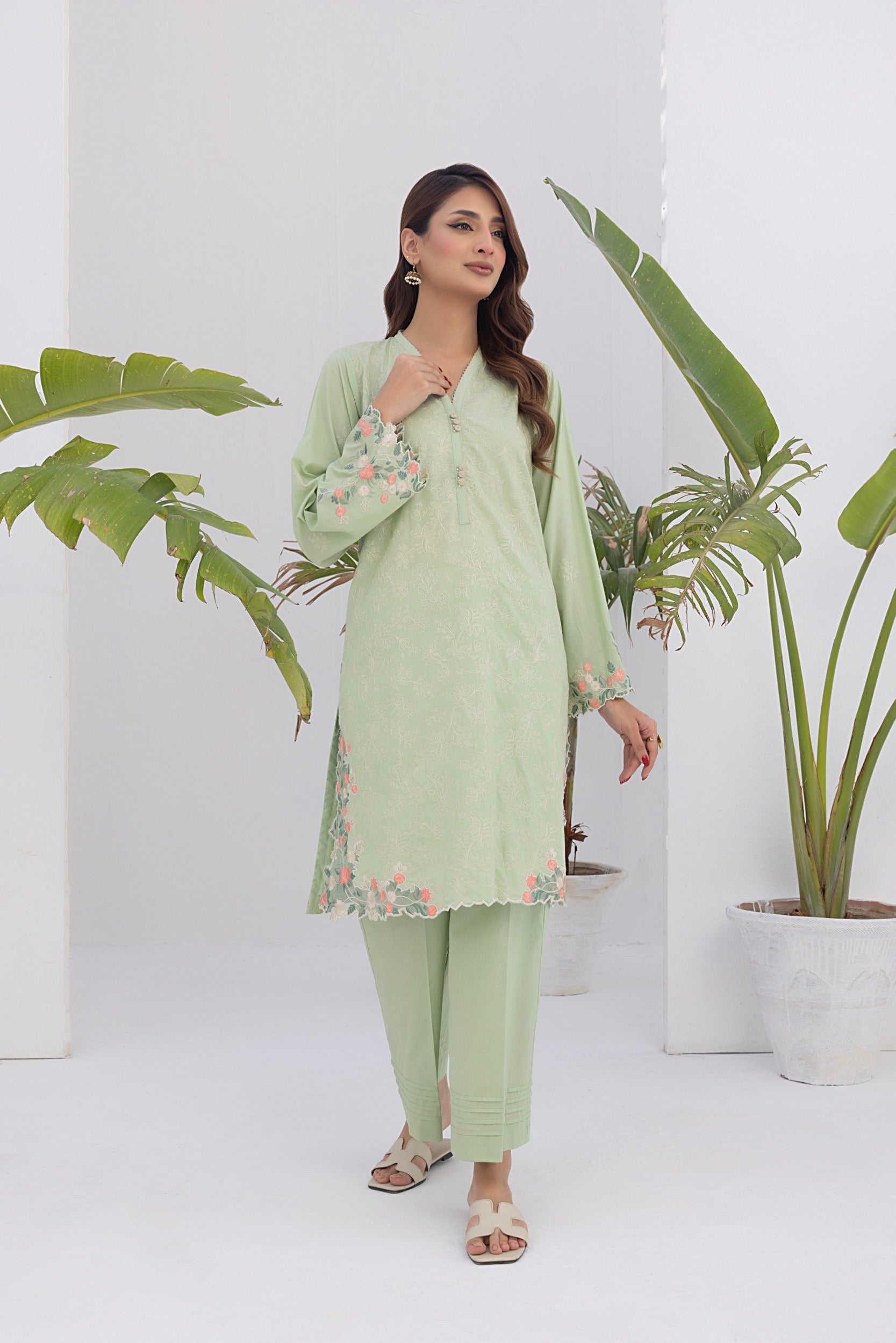 02 Piece Unstitched Embroidered Lawn Shirt & Trouser - View 3 - Lakhany