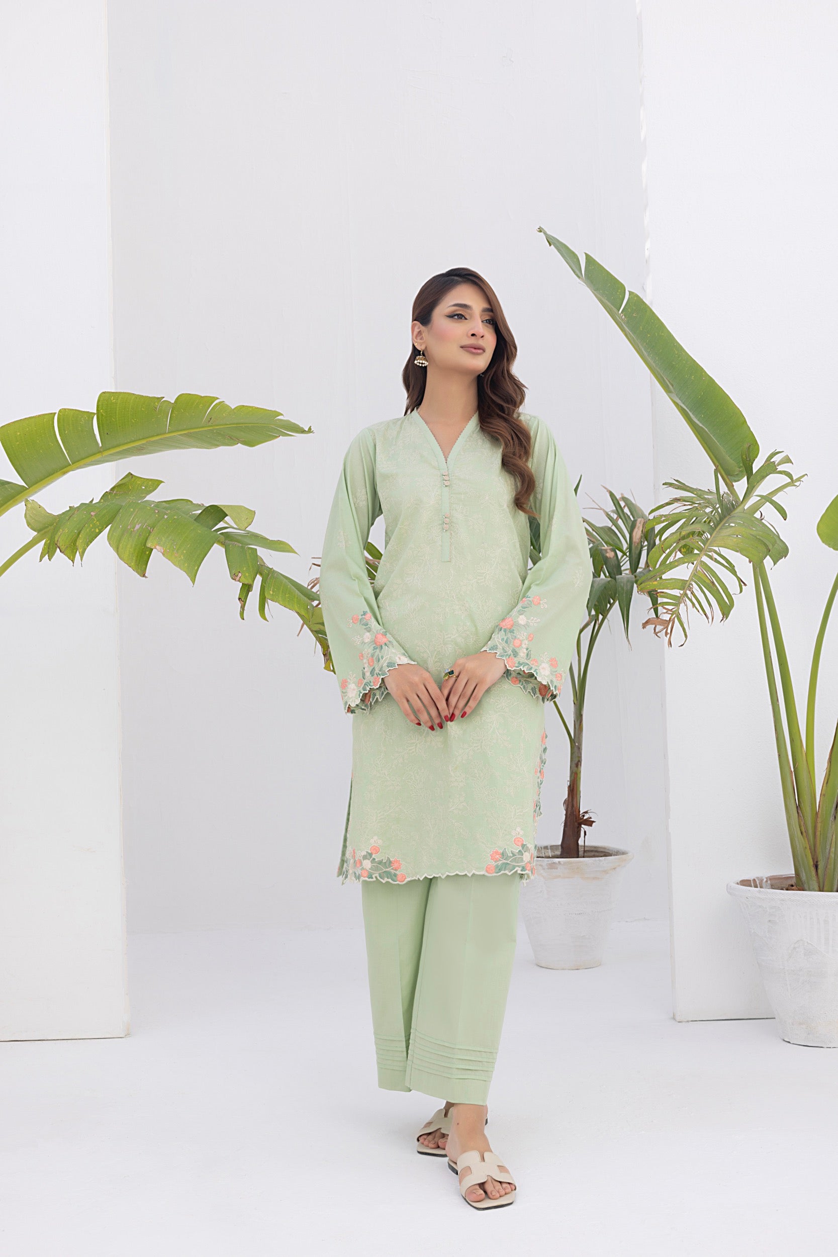 02 Piece Unstitched Embroidered Lawn Shirt & Trouser - View 5 - Lakhany