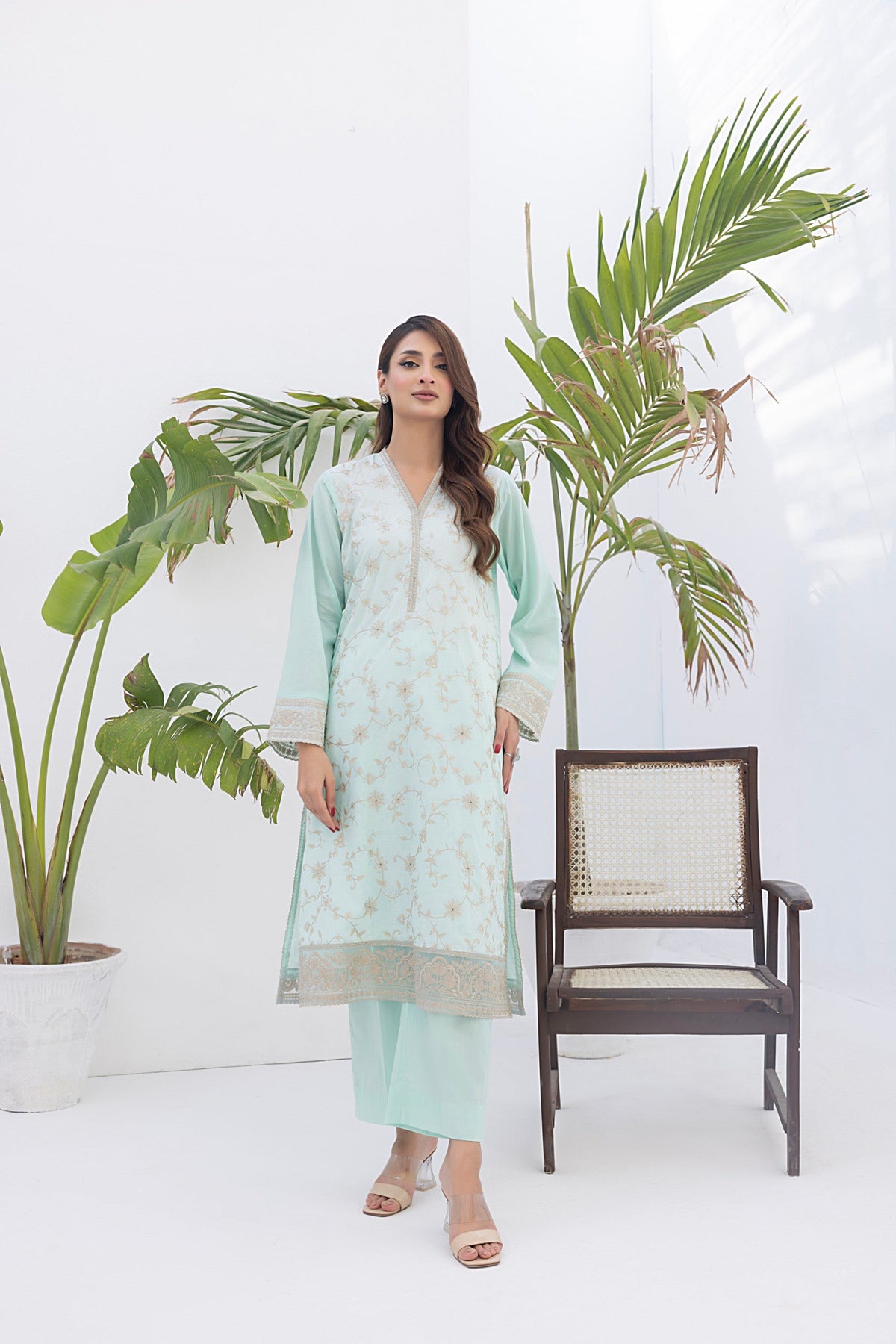 02 Piece Unstitched Embroidered Lawn Shirt & Trouser - Lakhany