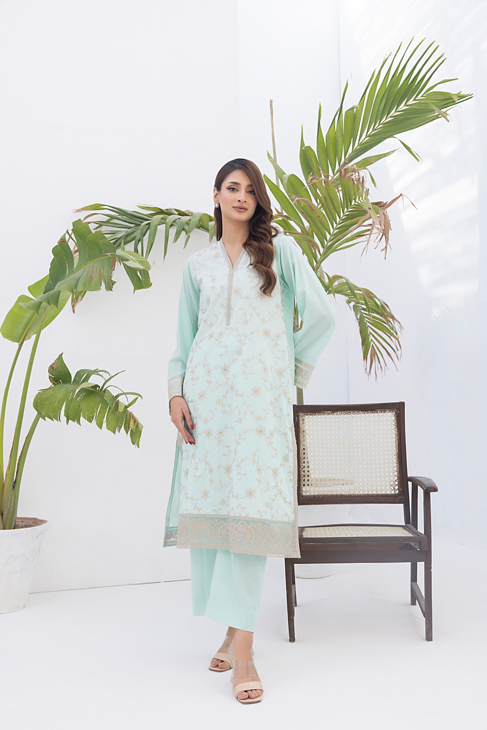 02 Piece Unstitched Embroidered Lawn Shirt & Trouser - View 3 - Lakhany