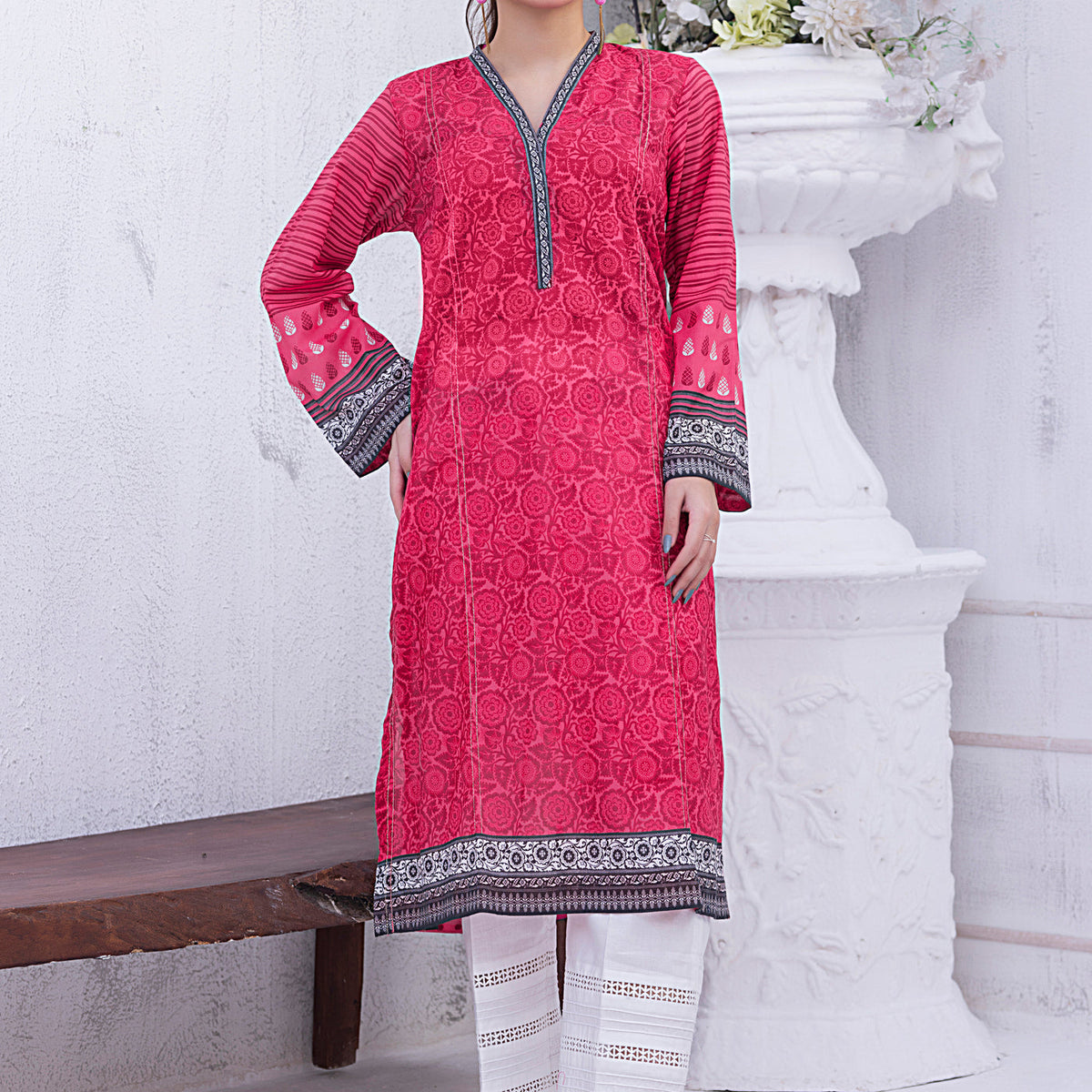 01 Piece Unstitched Printed Lawn Shirt - Lakhany