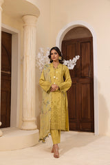 03 Piece Stitched Embroidered with Printed Chiffon Dupatta