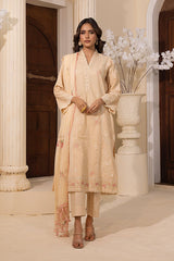 03 Piece Stitched Embroidered with Printed Chiffon Dupatta