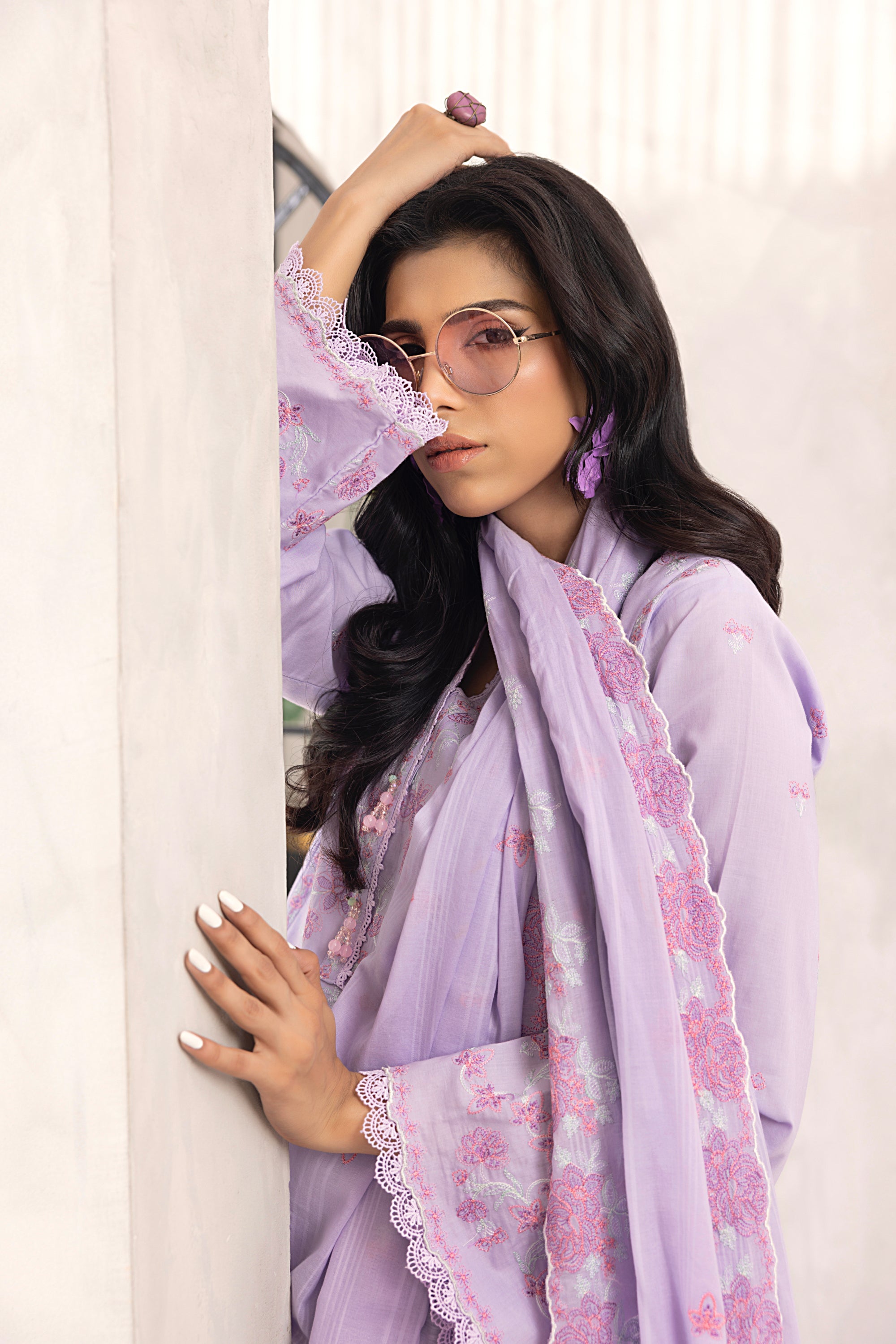 03 Piece Stitched Embroidered With Textured Embroidered Lawn Dupatta