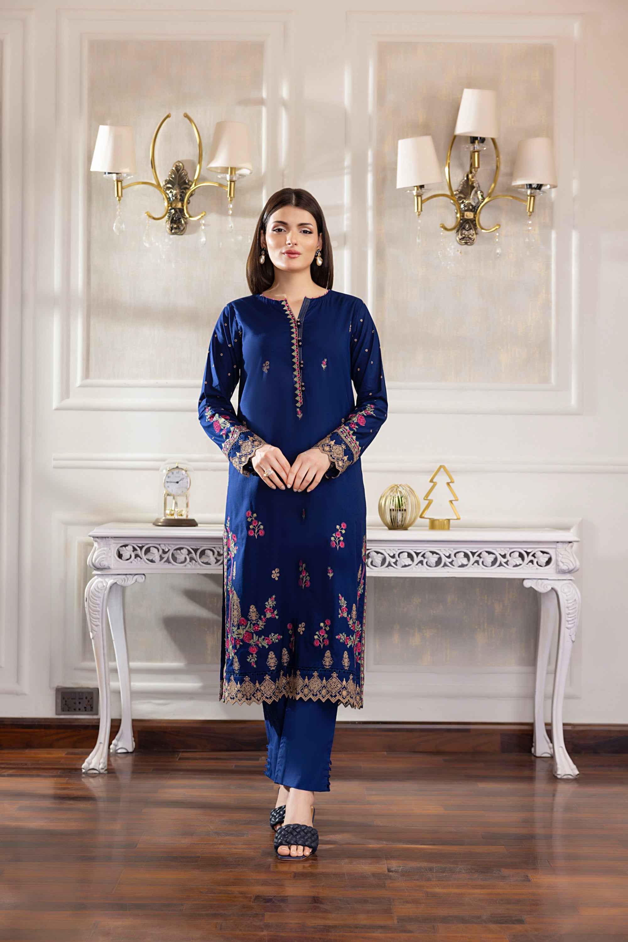 02 Piece Unstitched  embroidered with Shirt & Trouser - View 5 - Lakhany