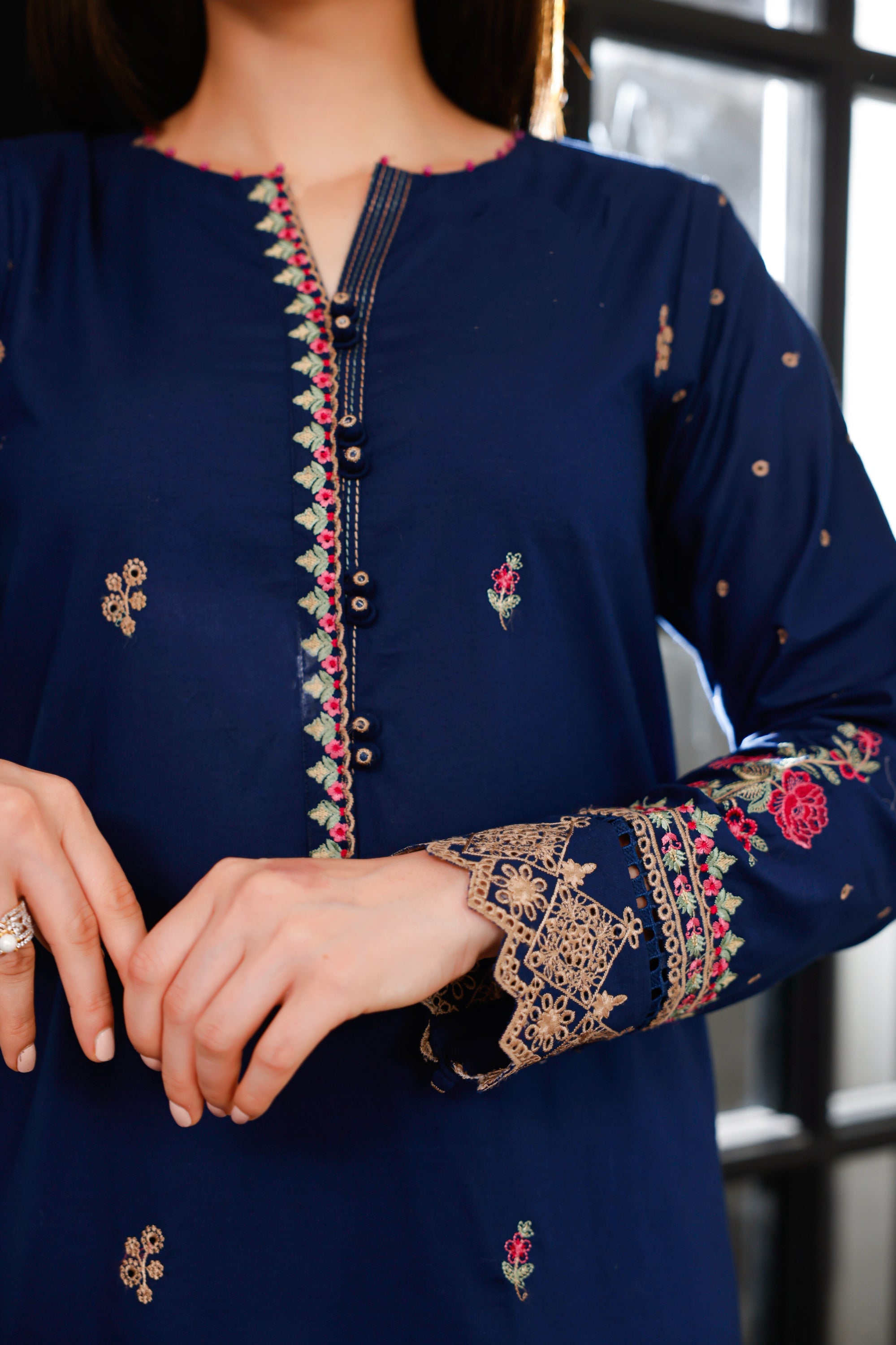 02 Piece Unstitched  embroidered with Shirt & Trouser - View 6 - Lakhany