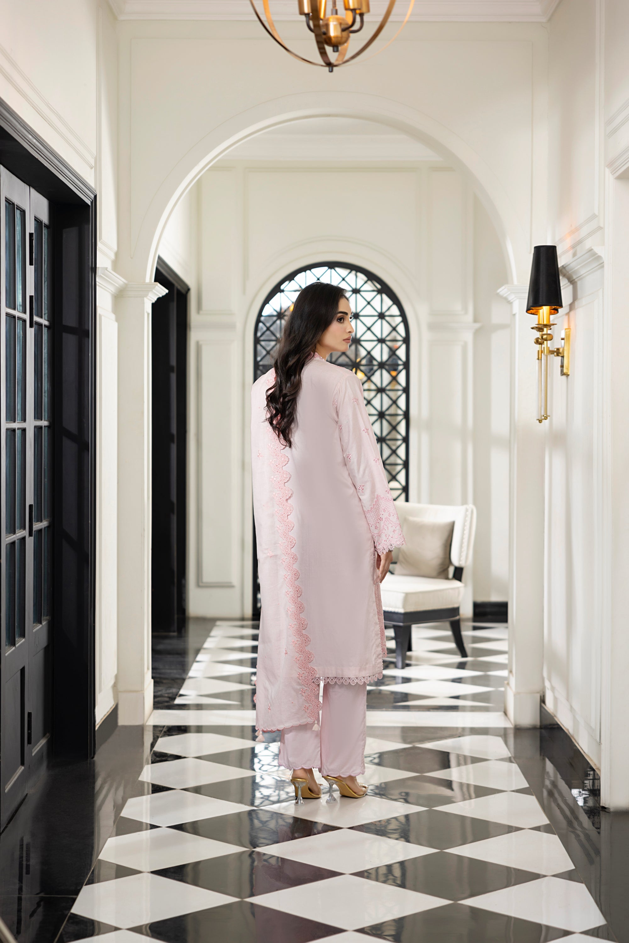 03 Piece Stitched Embroidered With Embroidered Lawn Dupatta