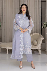 03 Piece Ready to wear Embroidered Organza