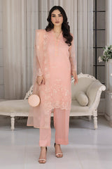 03 Piece Ready to wear Embroidered Organza