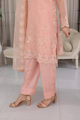 03 Piece Ready to wear Embroidered Organza