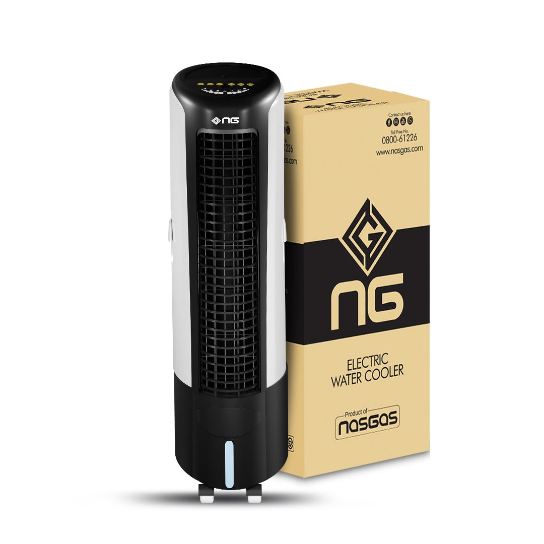 Nasgas Room Air Cooler Tower Model NAC-2300 Unique & Stylish Design Cooling With ice Box Room Temperature Display Dust Proof Special Design Mesh Brand Warranty