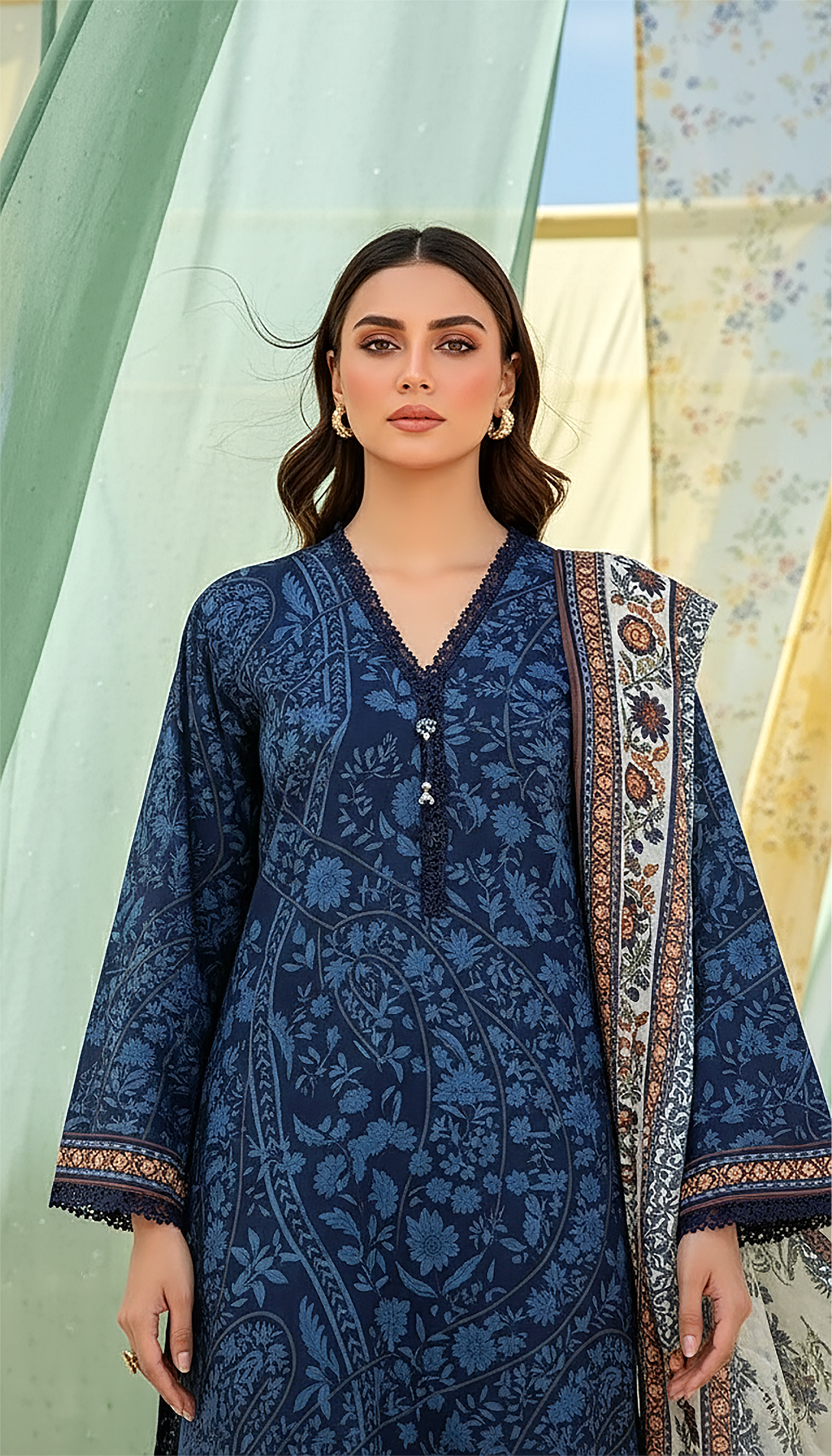 03 Piece Stitched Printed Lawn