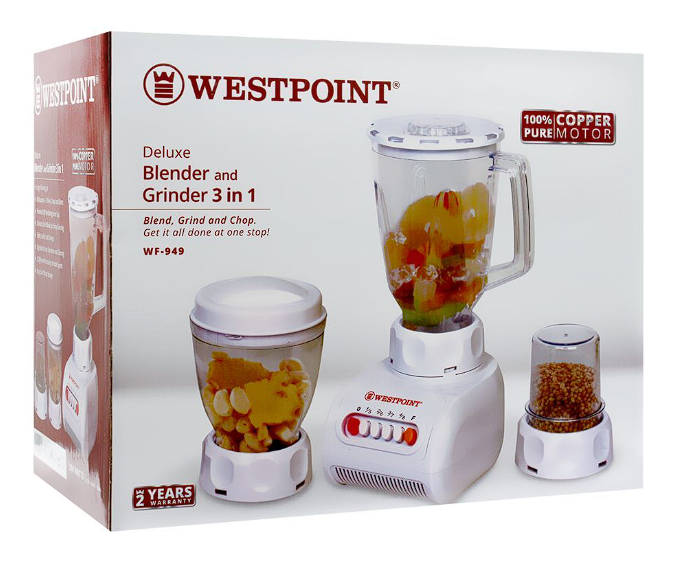 Westpoint Blender and Grinder 3 in 1 WF-949 Brand Warranty