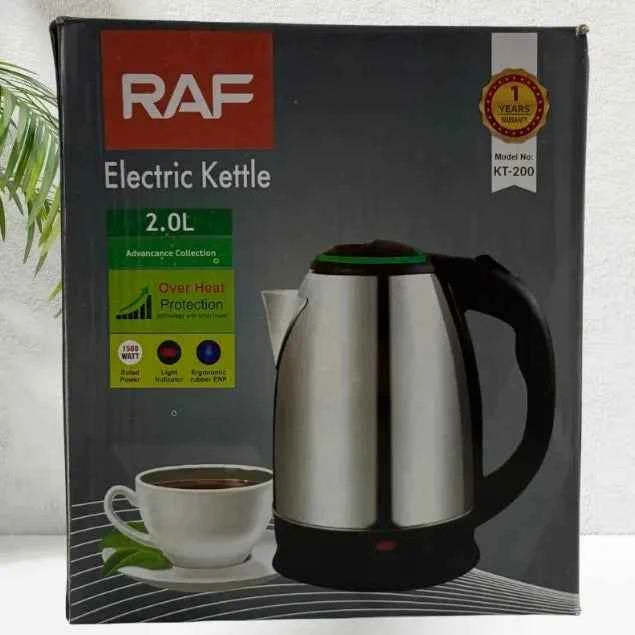 RAF Electric Kettle KT-200 Stainless Steel Tea & Coffee Maker 2L Capacity