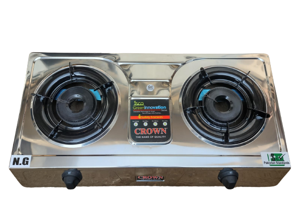 Crown LPG Stove CR 800 Table Top Panel Material: Stainless Steel