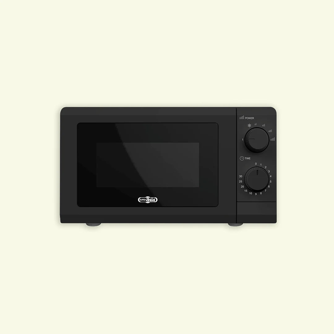 Super Asia Microwave Oven SM-127 B 20 Ltrs Push button 6 Power levels control Glass turntable Easy control Brand Warranty