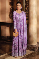 03 Piece Stitched Embroidered with Printed Chiffon Dupatta Komal Lawn