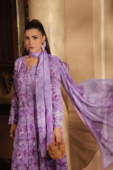 03 Piece Stitched Embroidered with Printed Chiffon Dupatta Komal Lawn