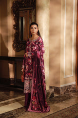 03 Piece Unstitched Embroidered With Printed Lawn Dupatta Komal Lawn - Design 30