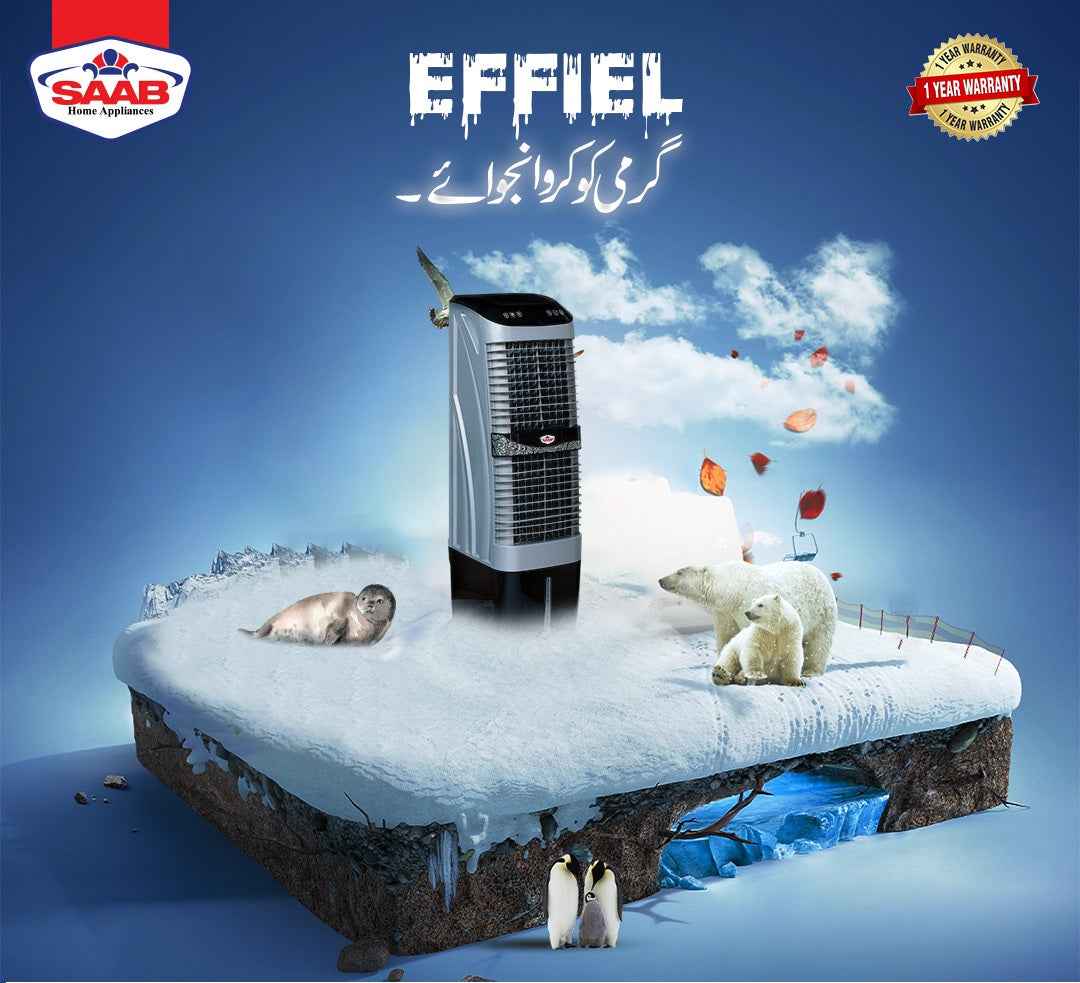 Saab Effiel Evaporative Air Room Cooler 99.9% Copper Motor Winding 1 Year Brand Warranty