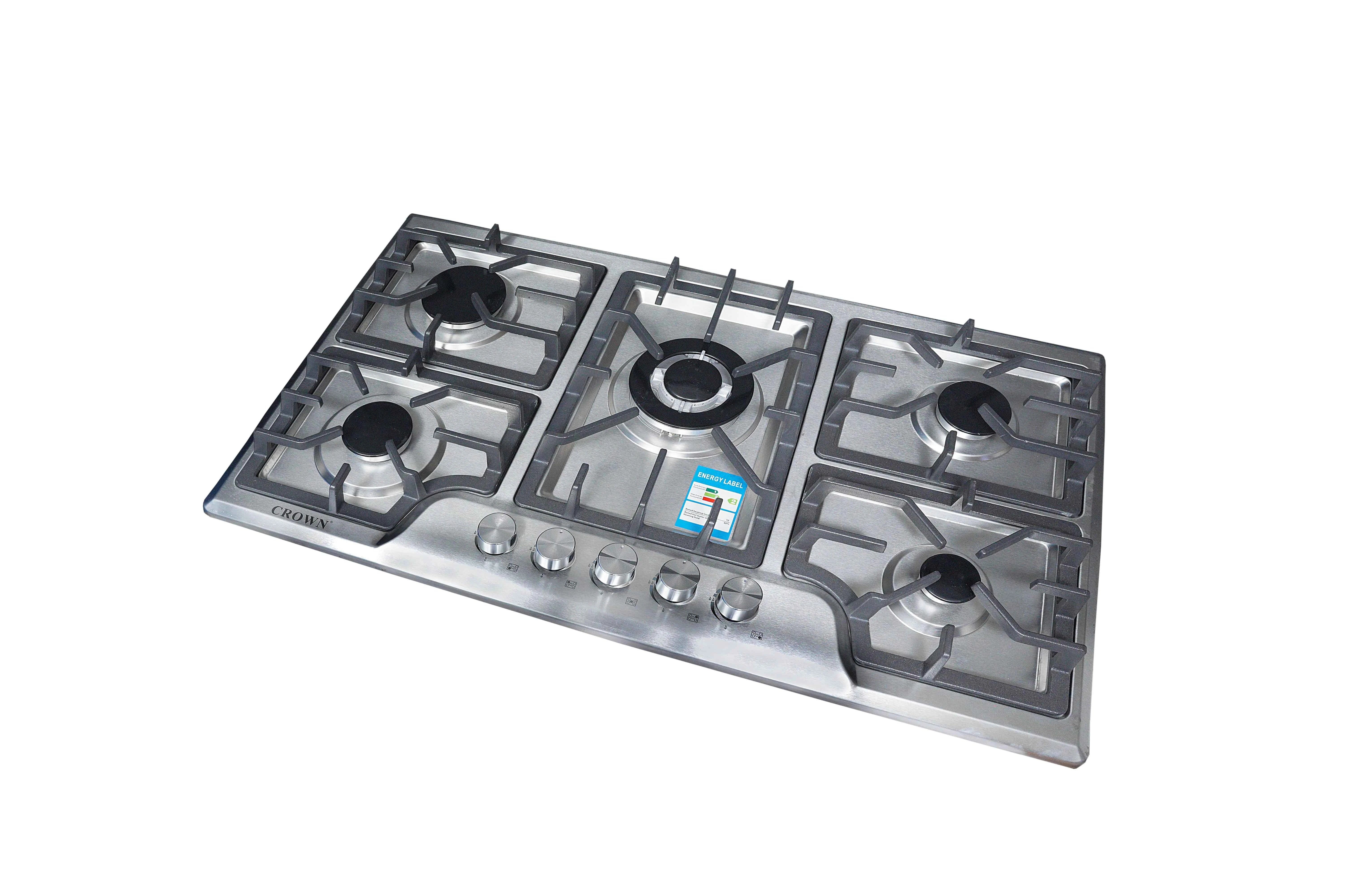 Crown CR-1A Built-In Gas Hob – Single Burner Compact Stainless Steel Cooktop for Small Kitchens